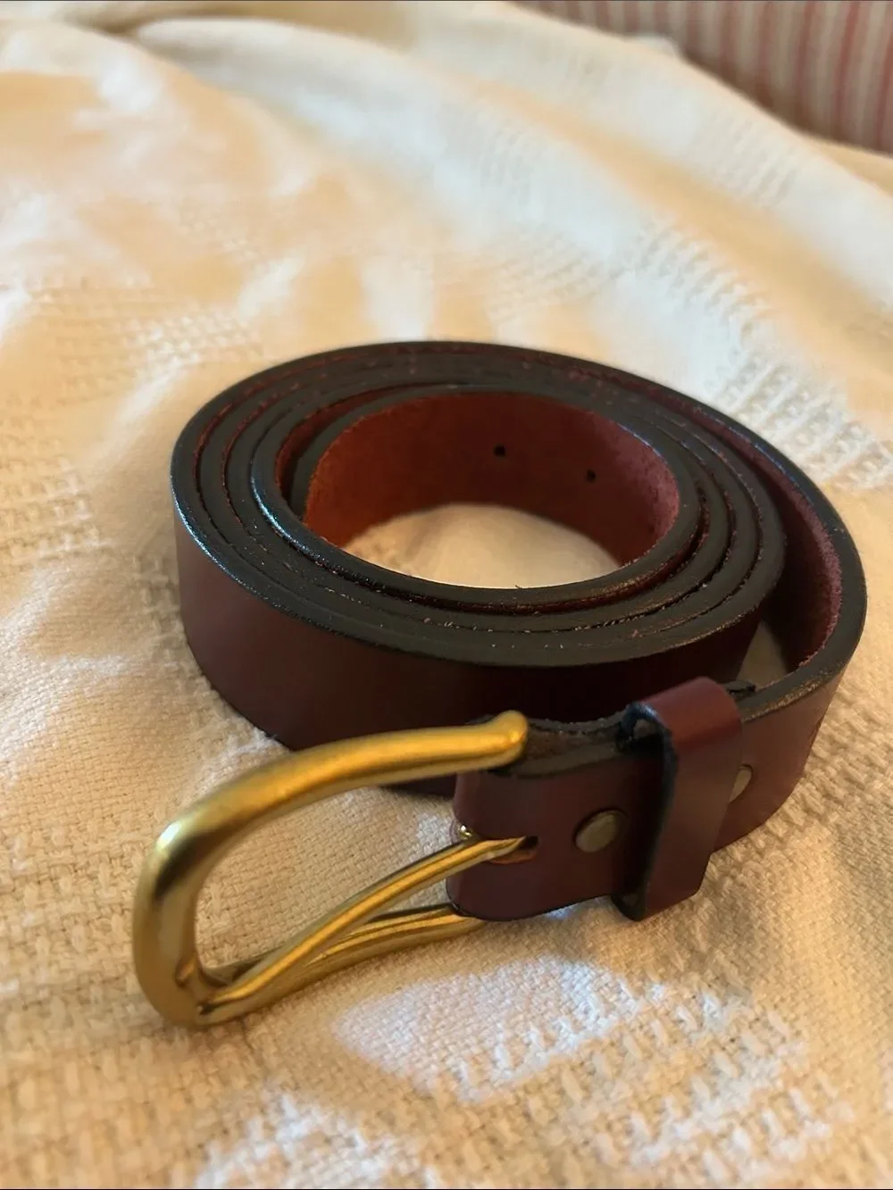 Red Wing Shoes Brown Leather Belt with Stamped Logo 54”